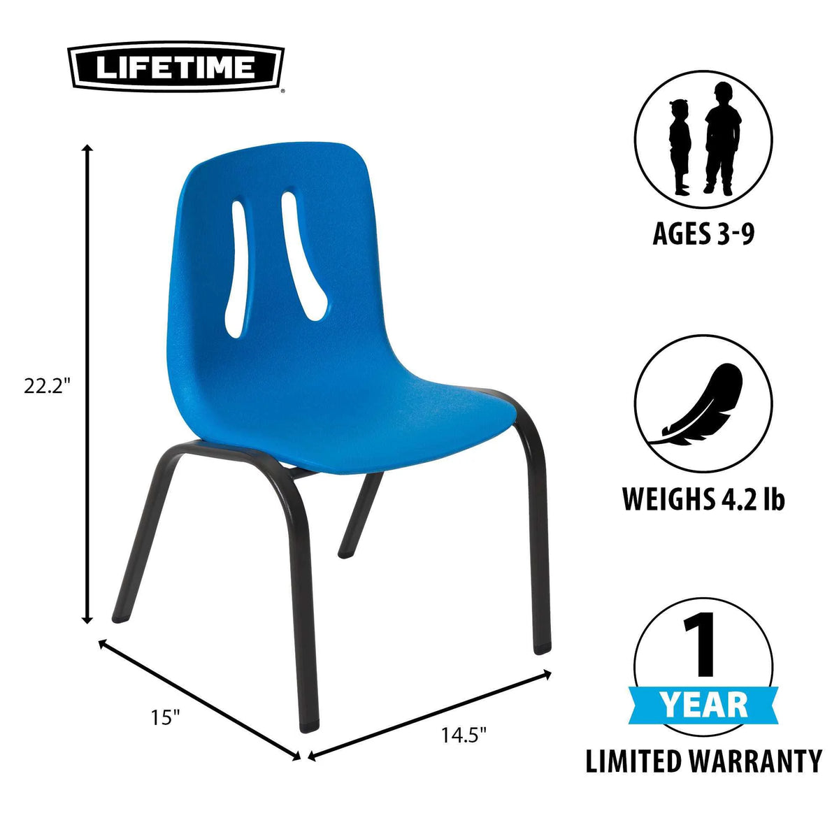 Children’s Stacking Chair 4 Pack Dragonfly Blue M212