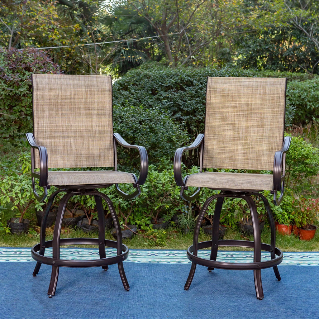 2 Piece Outdoor Swivel Bar Stools Q518005