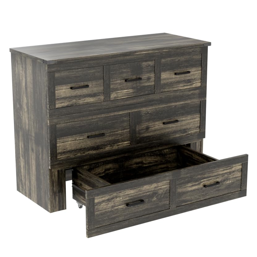 Queen Murphy Bed with Charging Station and Storage E86973