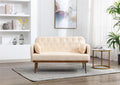 55" Velvet Sofa Chair with Pillows and Golden Metal Legs H866
