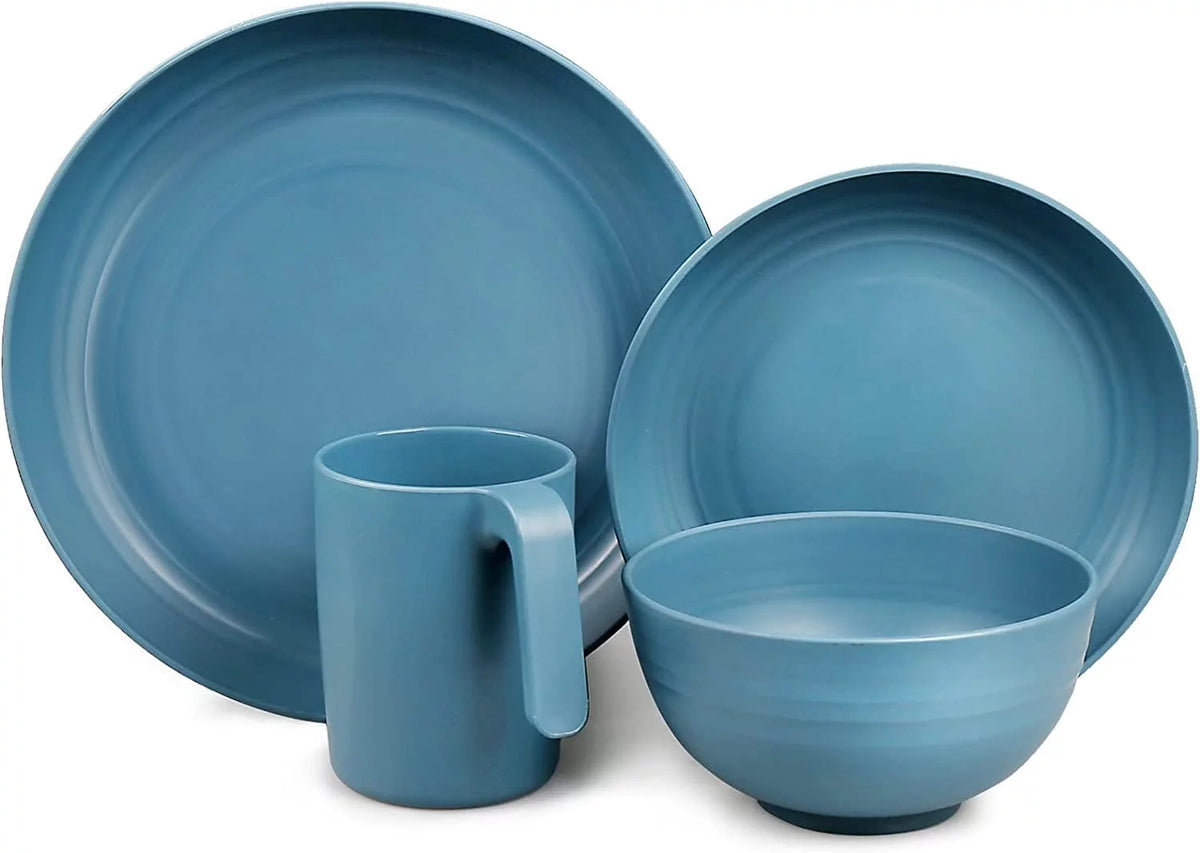 Plastic 36PCS Dinnerware Set Microwave Safe Service for 6 Multicolor F145