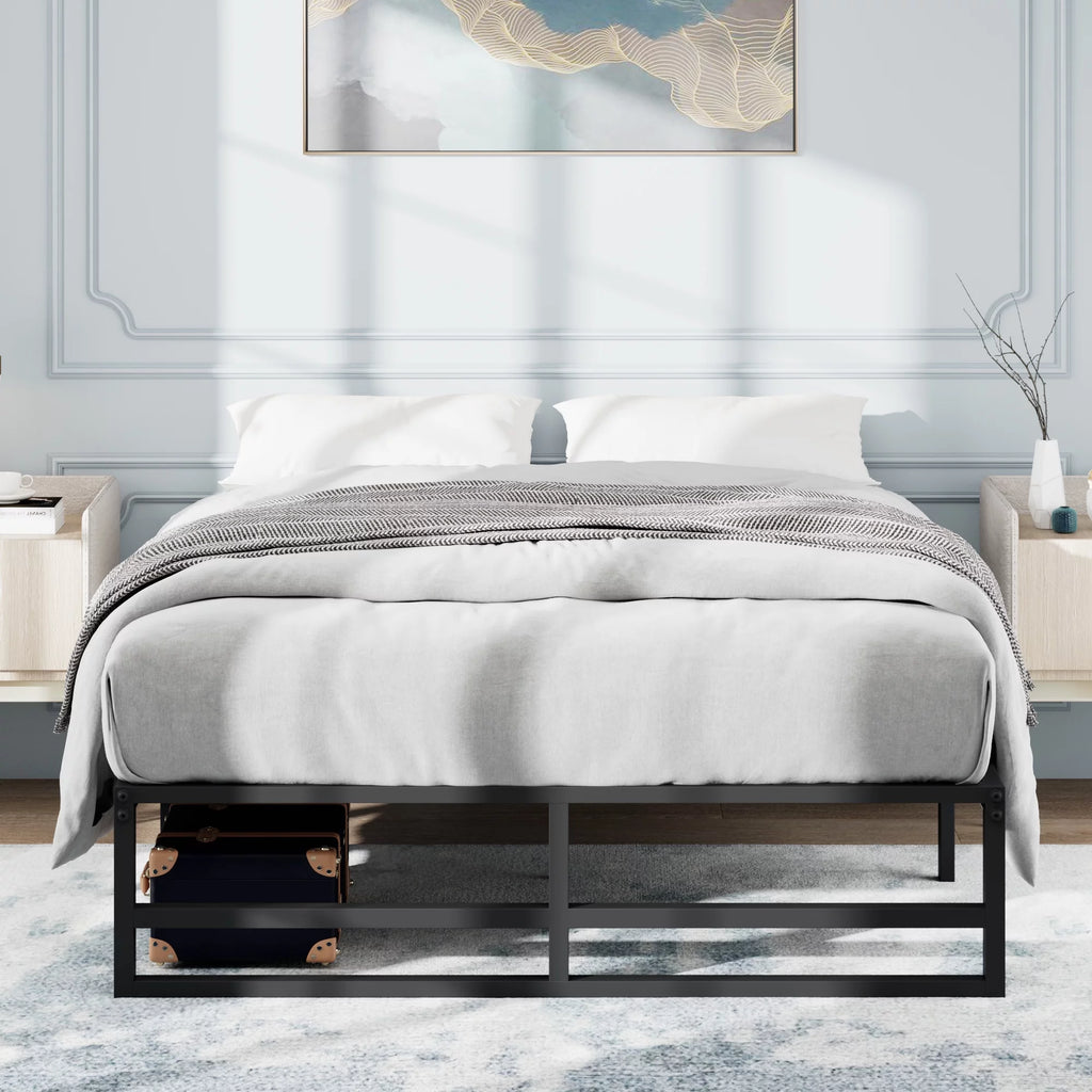 Queen Size Black Metal Bed Frame T71447