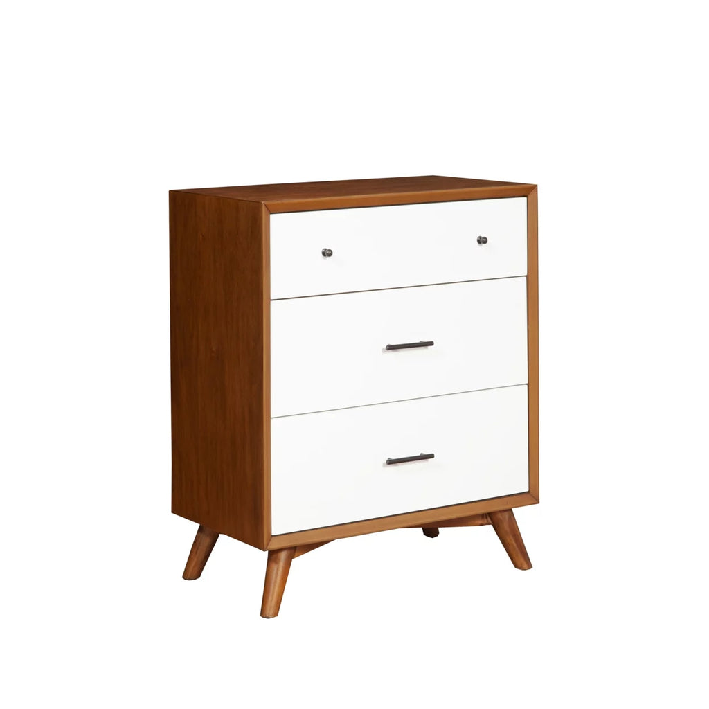 Wooden Chest With Three Drawers Brown and White I71893
