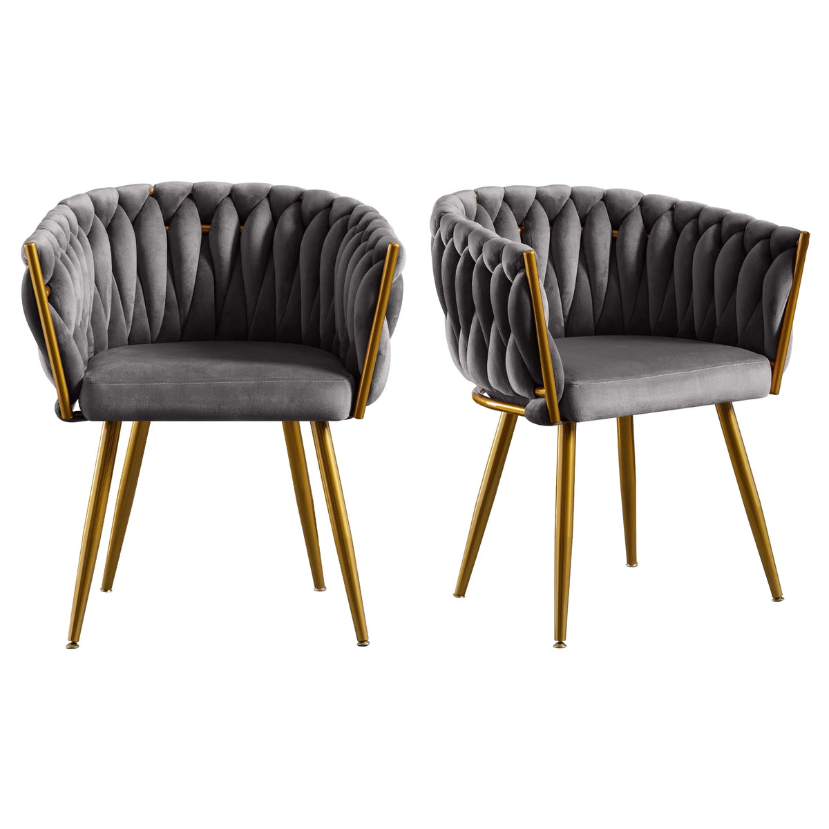Velvet Dining Chairs Set of 2 Dark Grey S865