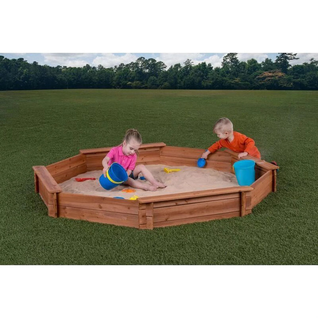 Wooden Cedar Sand Box with Seat Boards A663811