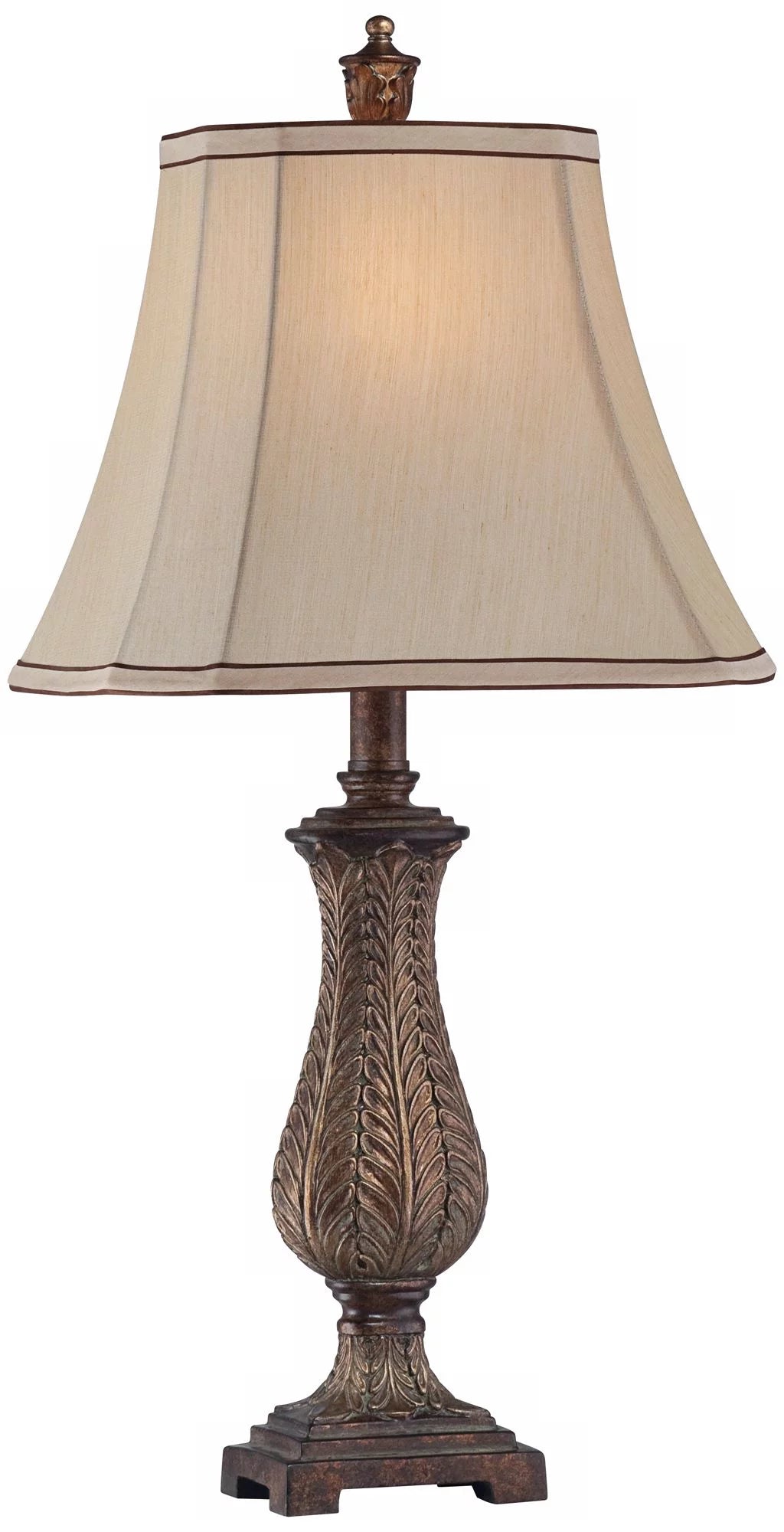 Traditional Table Lamp 25" High Beige Rectangular Shade K805145
