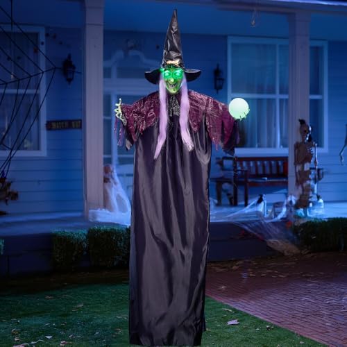 78" Hanging Witch Halloween Decoration with Light Up Eyes E726106