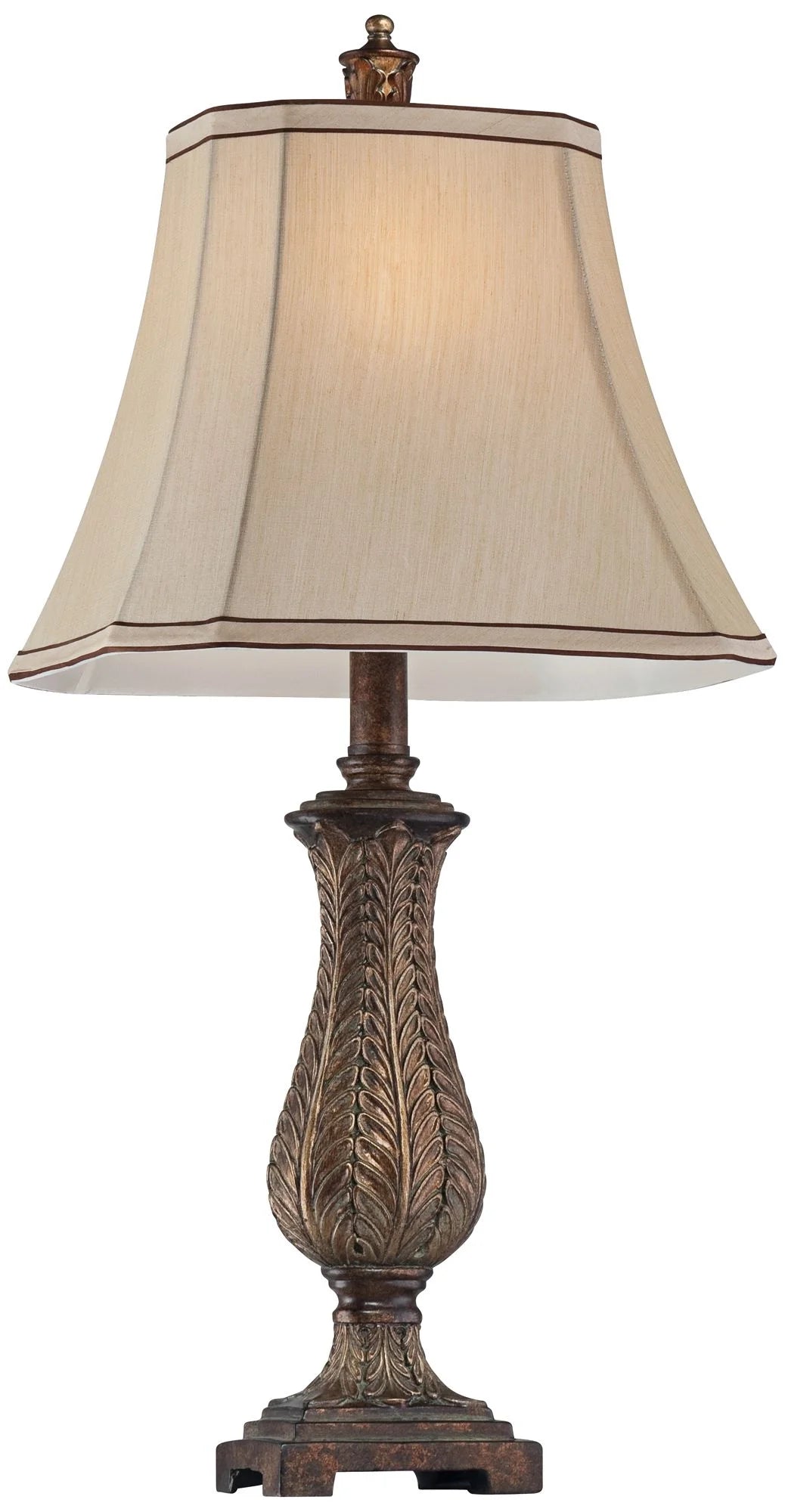 Traditional Table Lamp 25" High Beige Rectangular Shade K805145