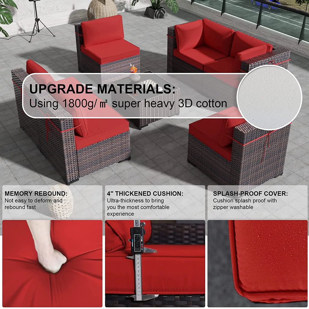 7 Piece All-Weather Wicker Outdoor Patio Furniture Set H545435