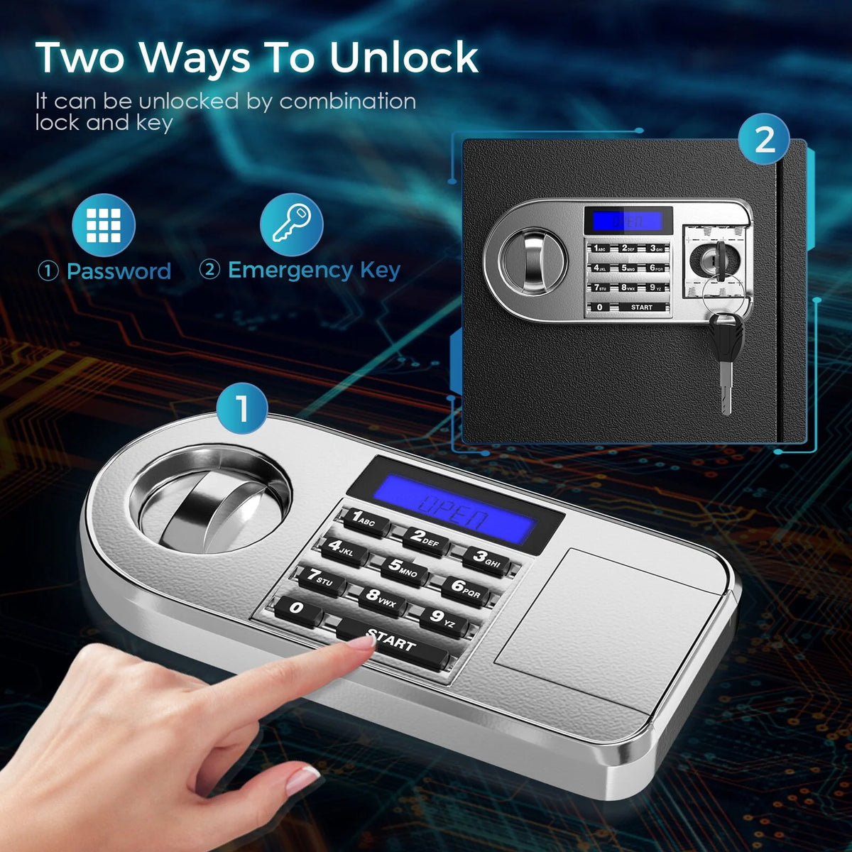 6 Gun Safe Quick Access Metal Long Gun Storage Cabinet Electronic Lock M91958