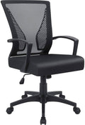 Mid Back Ergonomic Mesh Office Chair with Armrest (Black) M966