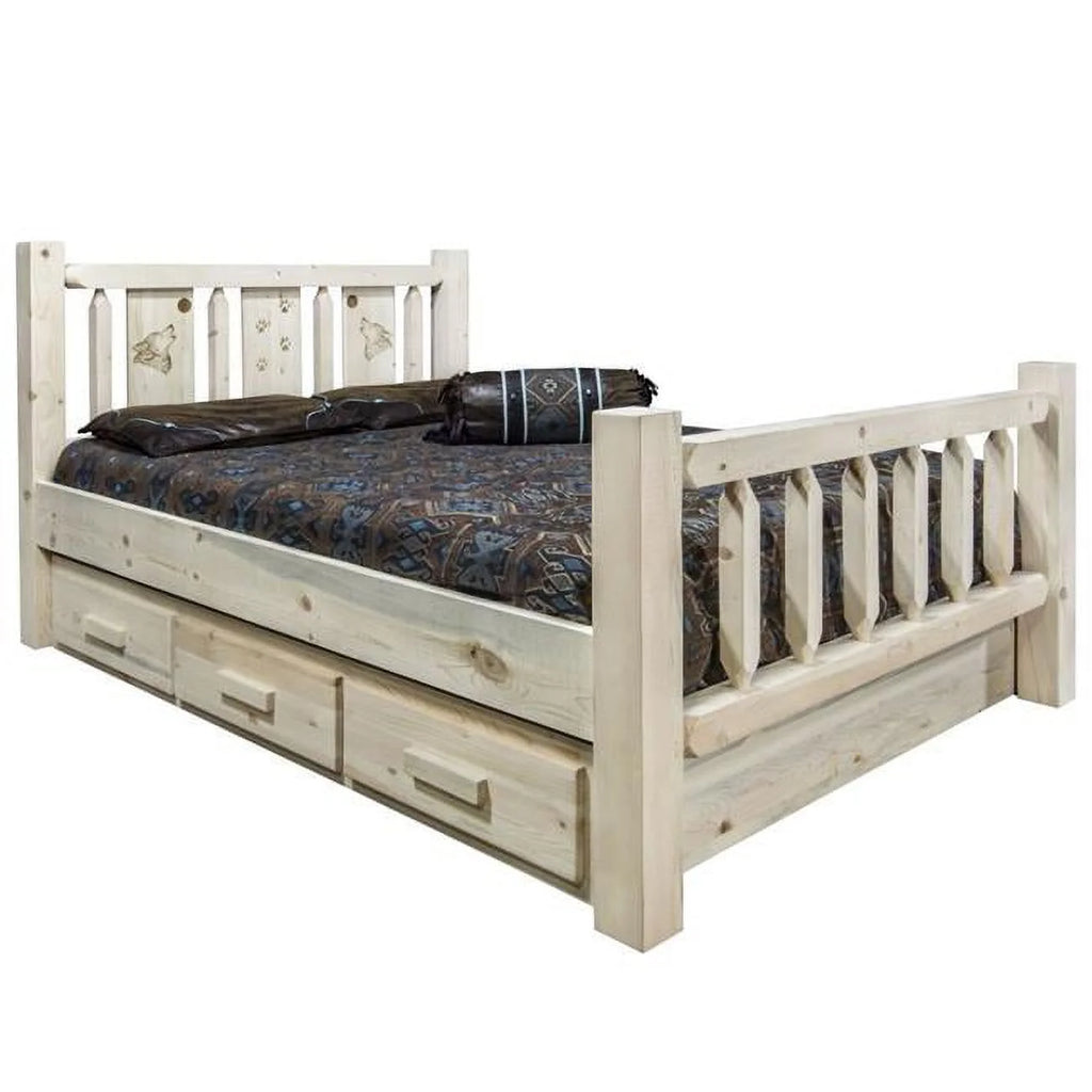Natural Wood Twin Storage Bed Y13147