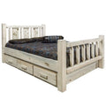 Natural Wood Twin Storage Bed Y13147