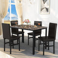 5-Piece Brown Kitchen Table Set with 4 Leather Upholstered Chairs G155424