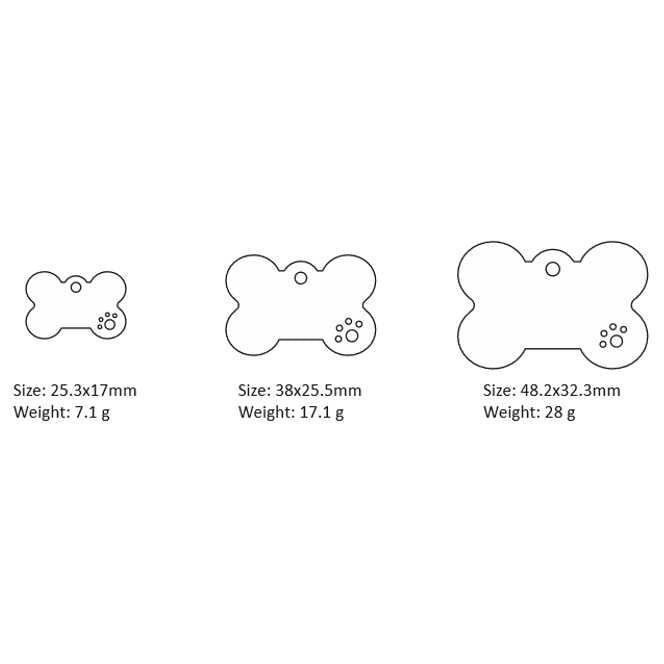 Diamante Pet ID Tag Bone N769