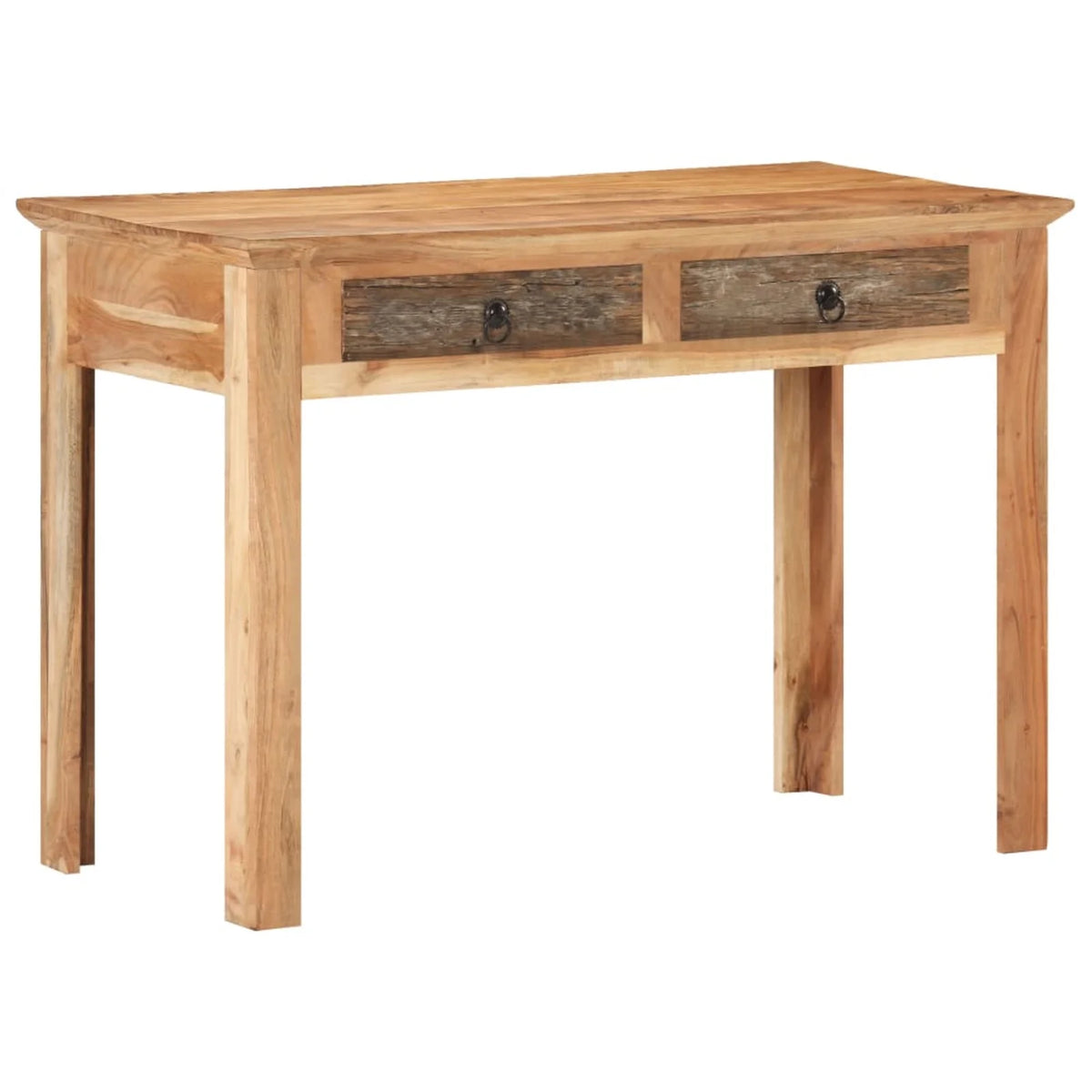 Reclaimed Wood Writing Desk with 2 Storage Drawers E96508