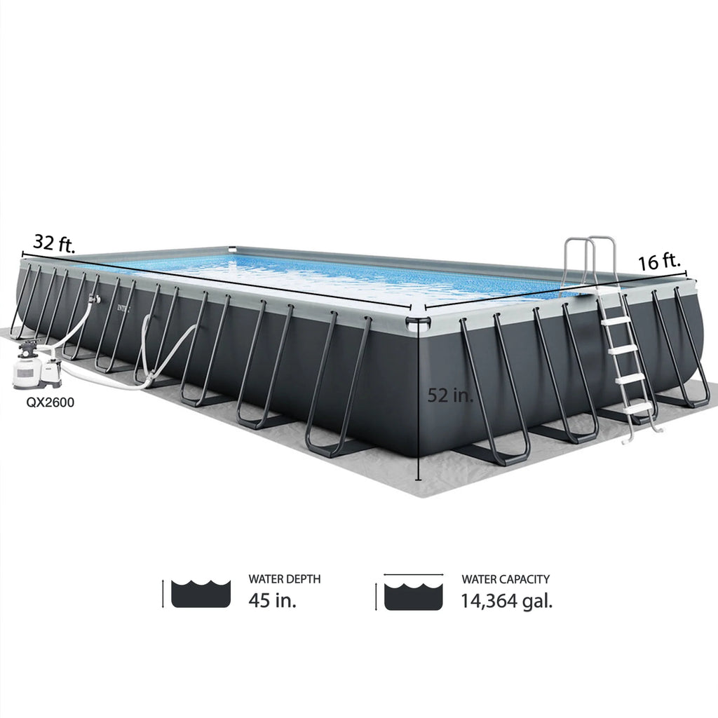 Rectangular Above Ground Swimming Pool Set Q23704