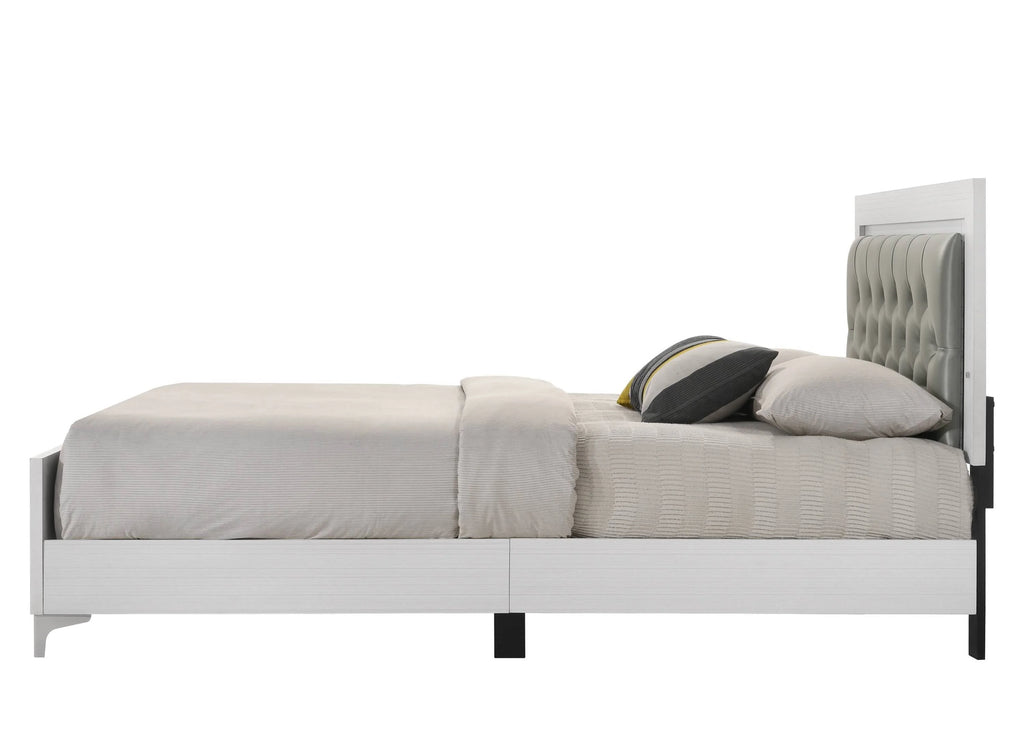 Queen Size Bed with LED Gray G973