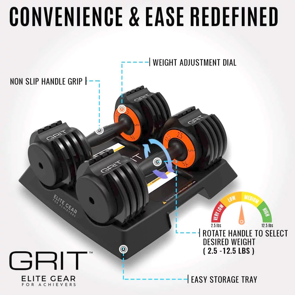 Adjustable Dumbbells Pair 2.5 to 12.5 lb H150766