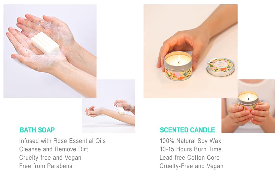 Hand Lotion Body Cream Foot Cream Soap Scented Candle Gift Set H497