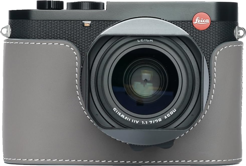 Handmade Genuine Leather Half Camera Case with Hand Strap U35649