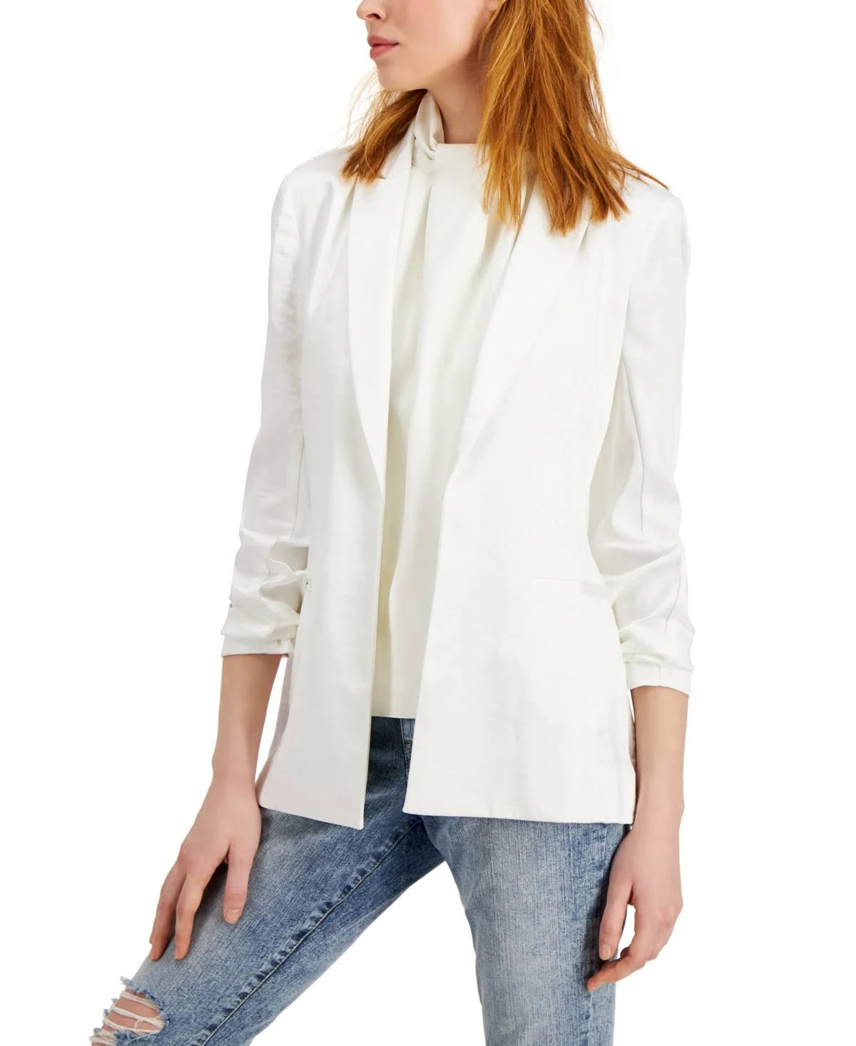 Satin Open-Front Blazer I1937