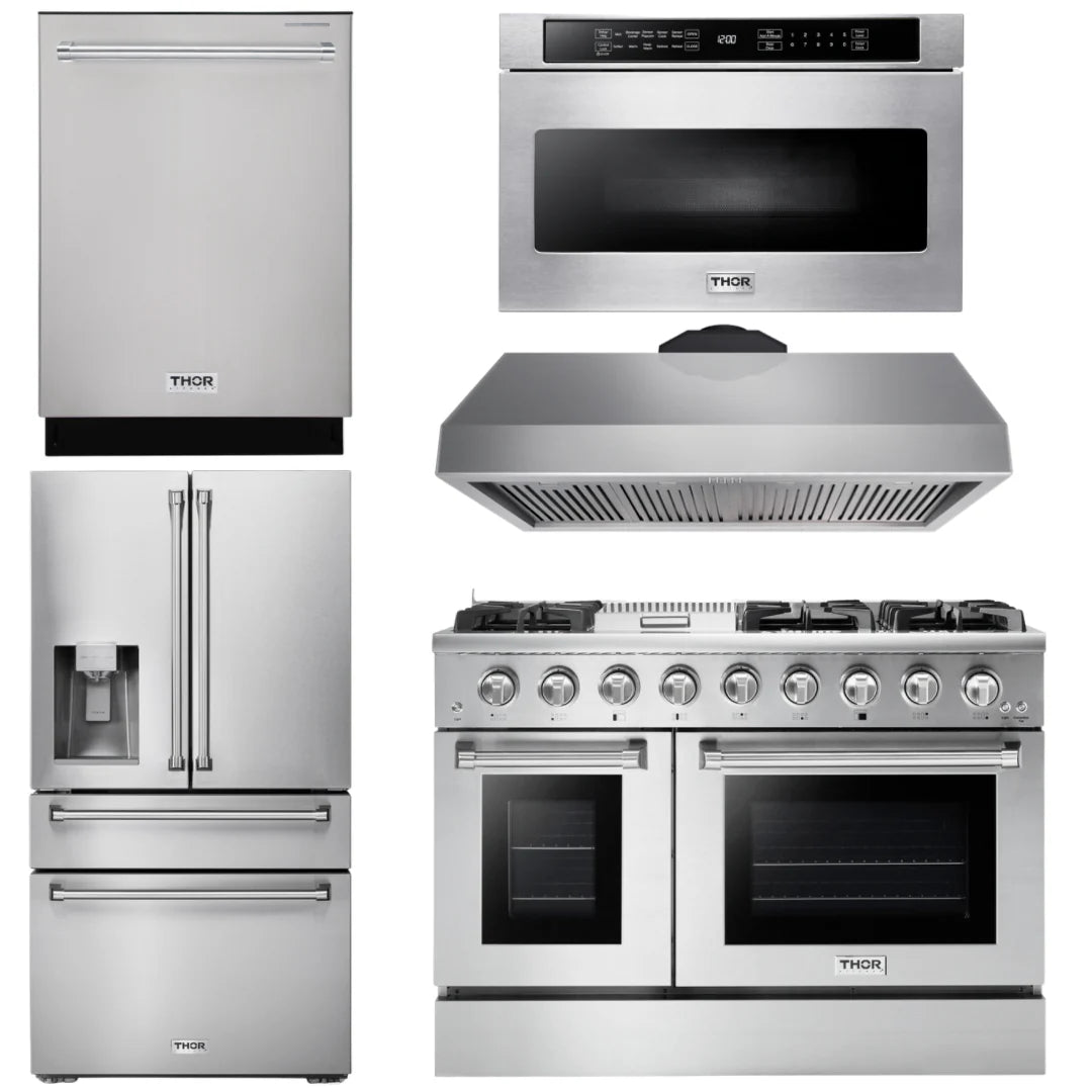 48 Propane Gas Range, Range Hood, Refrigerator, Dishwasher, Microwave S984