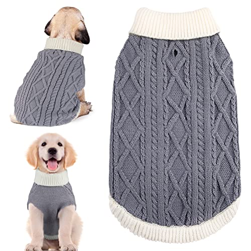 Small Dog Sweaters with Leash Hole Turtleneck Knitwear Red Medium V900935