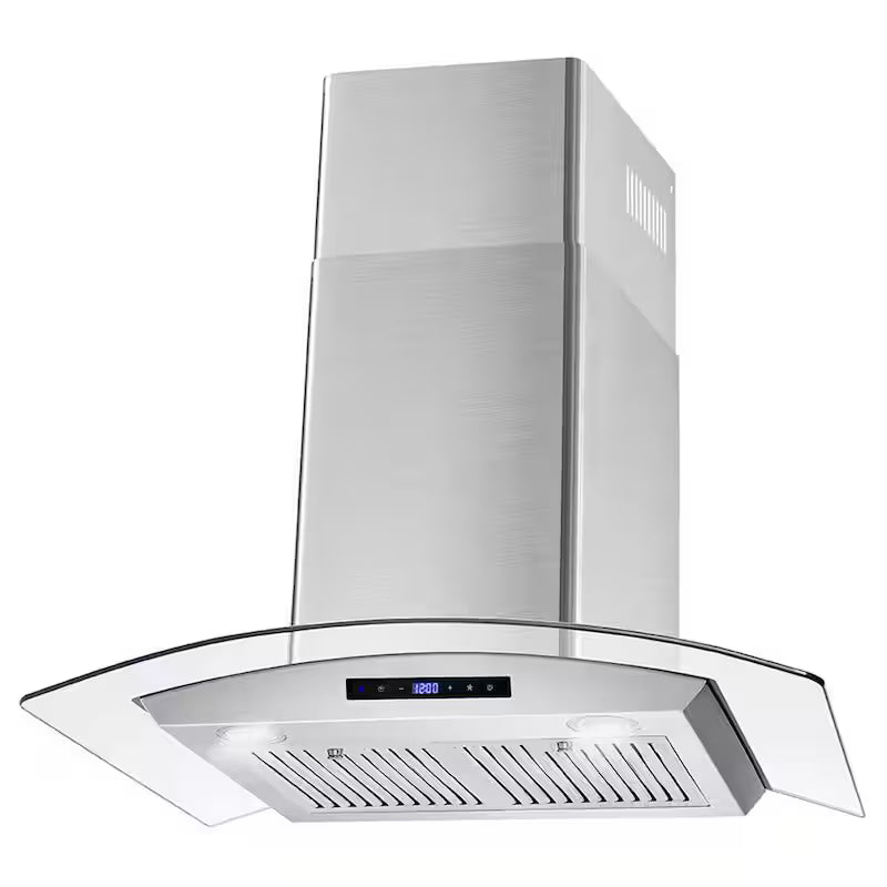30 in. Stainless Steel Ductless Wall Mount Range Hood with Carbon Filter Kit A136446