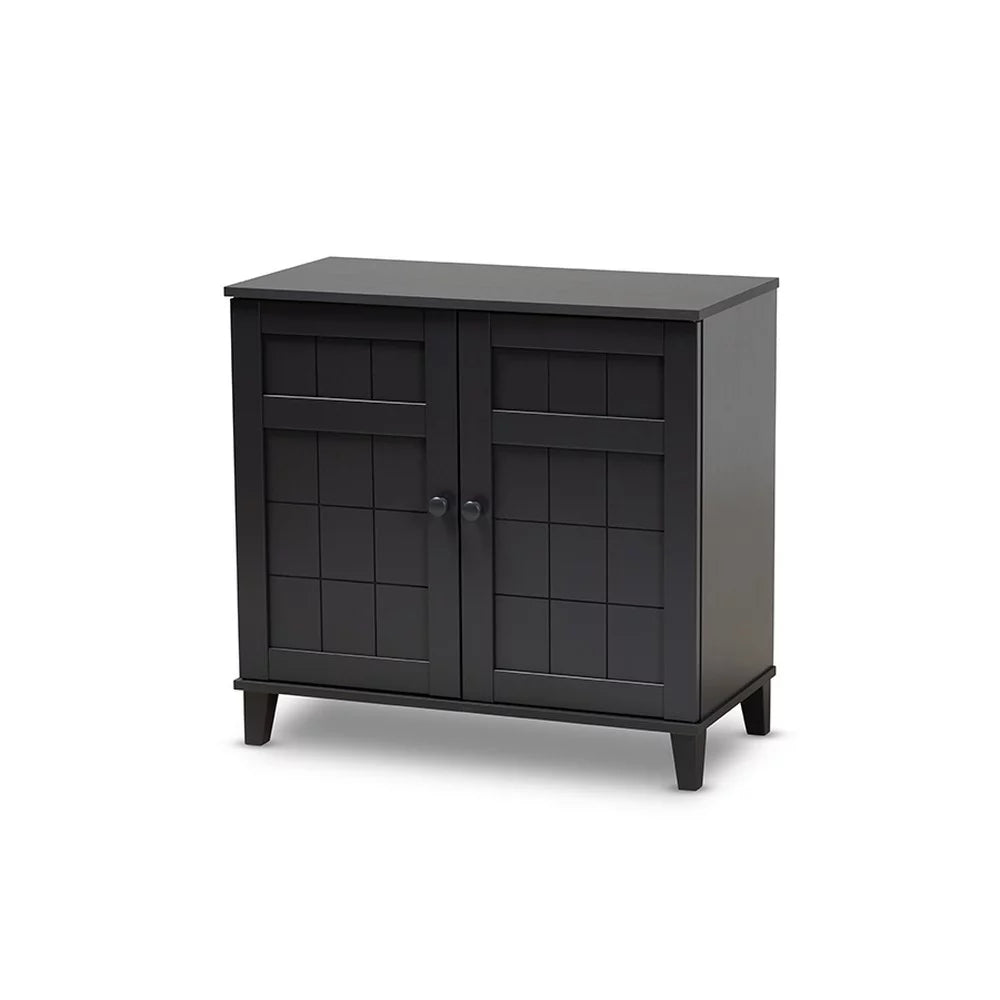 Dark Grey 4-Shelf Wood Shoe Storage Cabinet N728