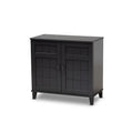 Dark Grey 4-Shelf Wood Shoe Storage Cabinet N728