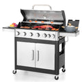 6 Burner Propane Gas Grill with Side Burner Stainless Steel A932826