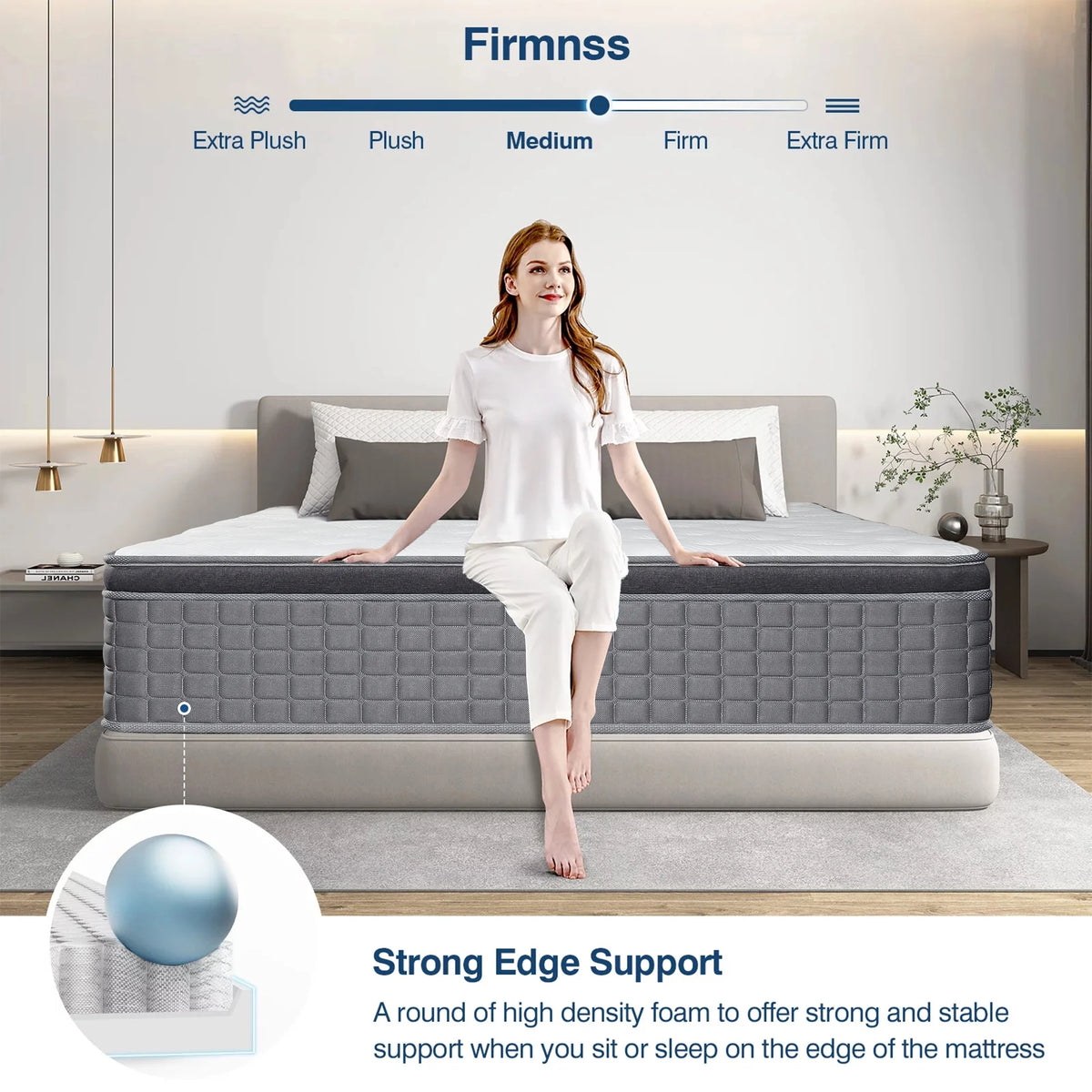 14 inch Gel Memory Foam Pocket Spring Hybrid Mattress Y1677