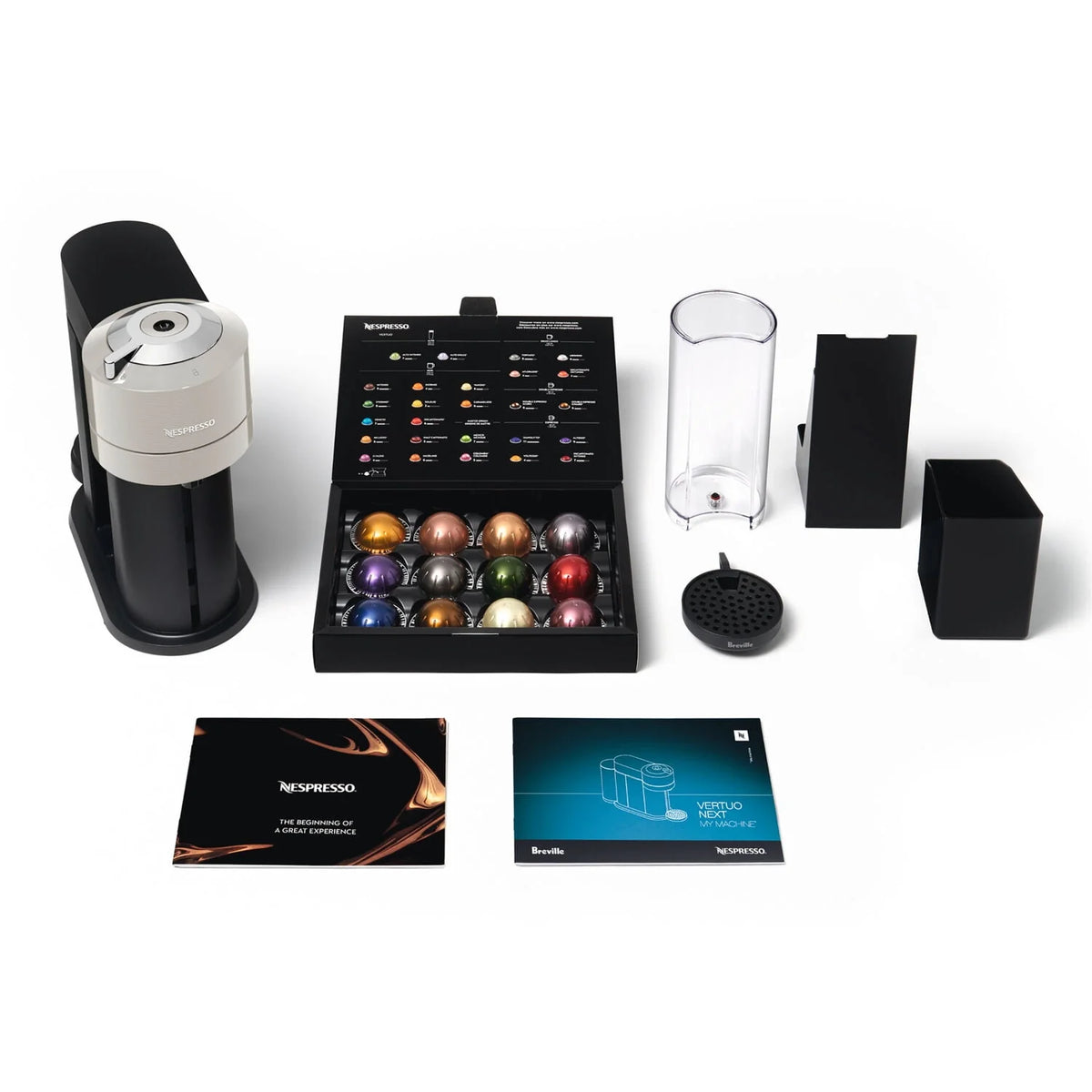 Light Gray Coffee and Espresso Maker with Black Milk Frother H814