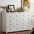 White Wood Dresser with 10 Deep Drawers V367