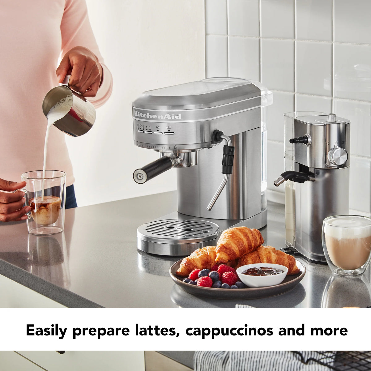 Automatic Milk Frother Attachment Stainless Steel Y50167