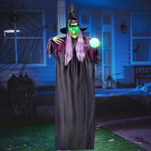 78" Hanging Witch Halloween Decoration with Light Up Eyes E726106
