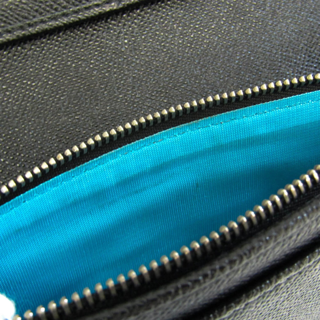 Pre-Owned Black Leather Long Wallet N46734