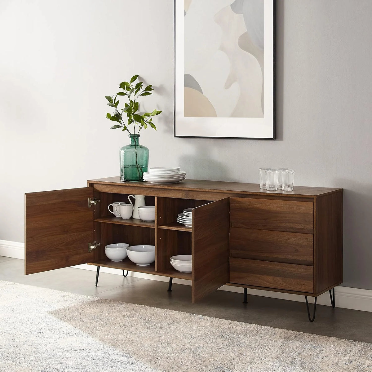 Brown Oak Record Storage Sideboard A55968