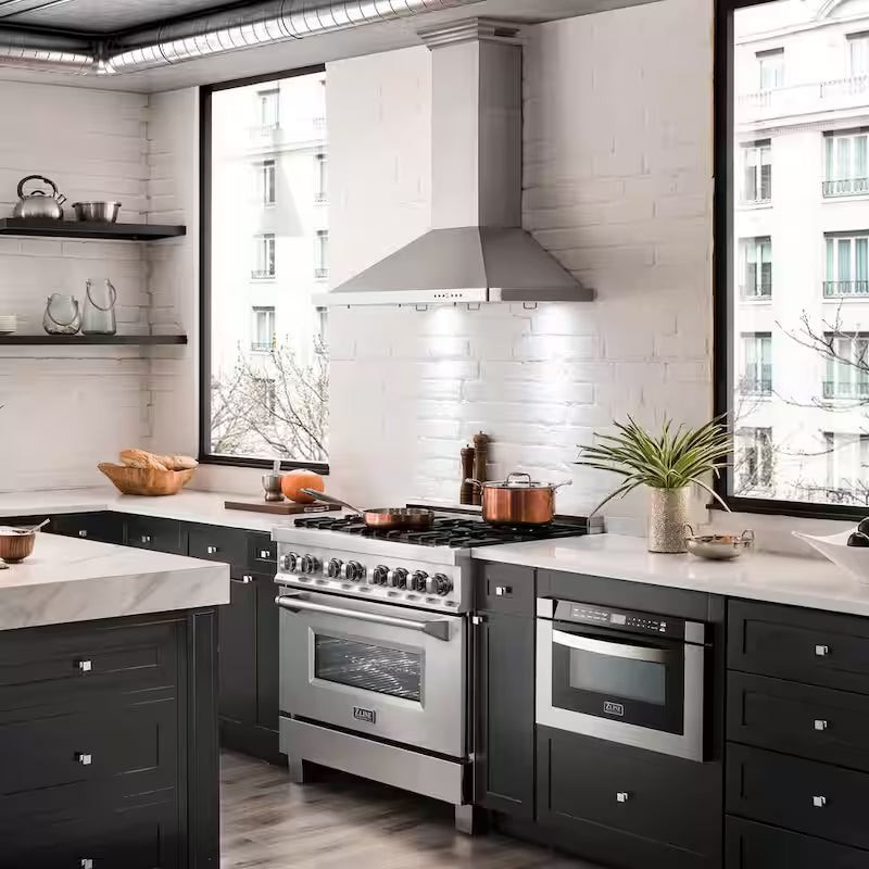 30 in. 400 CFM Ducted Wall Mount Range Hood in Stainless Steel B398263