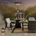 40,000 BTU Matte Black Steel Propane Patio Heater with Table Top B508