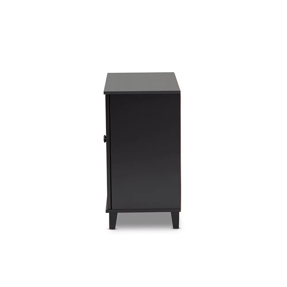 Dark Grey 4-Shelf Wood Shoe Storage Cabinet N728