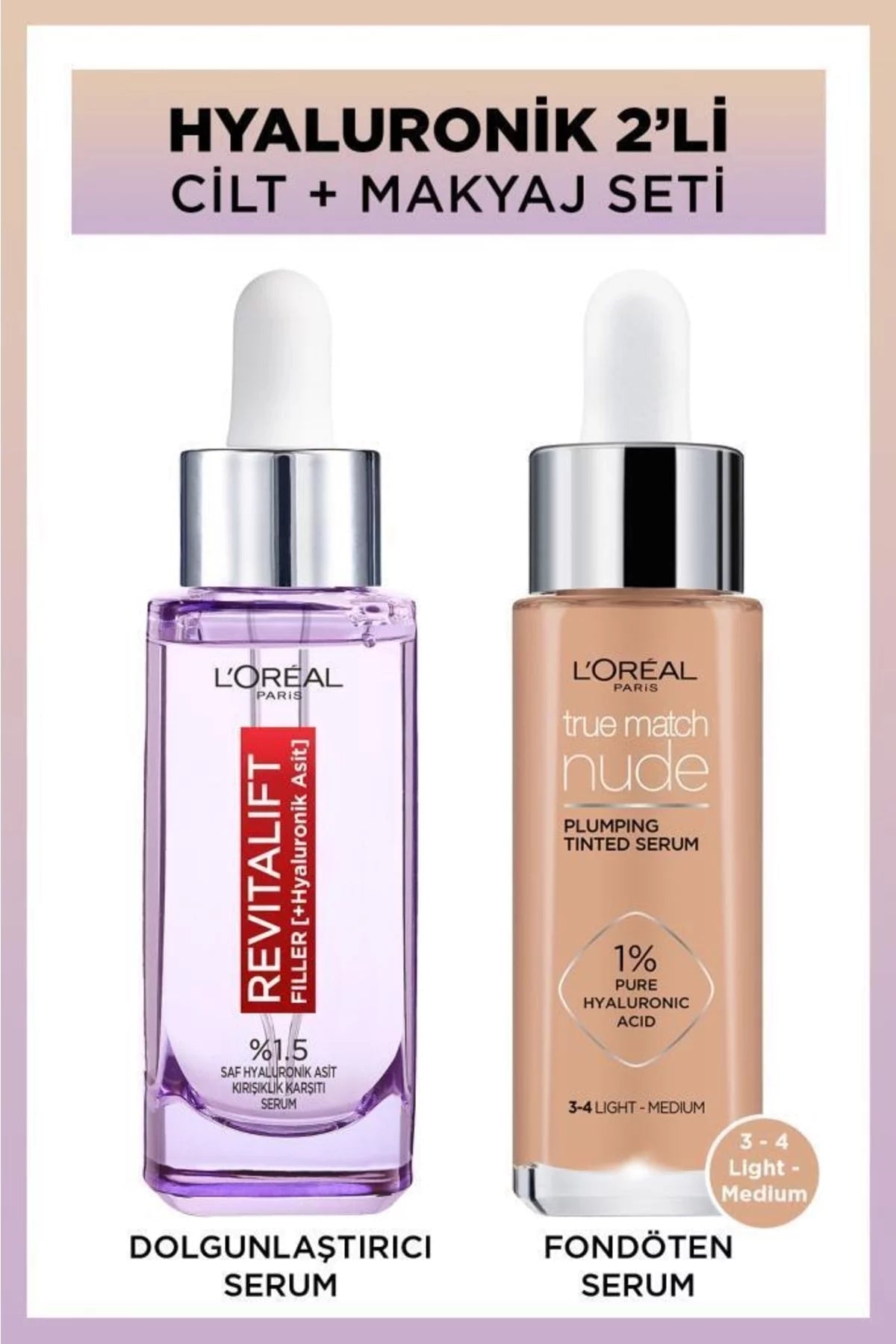 Nude Foundation Serum & 1.5 % Hyaluronic Acid Serum F8001