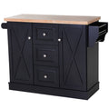 Wooden Mobile Kitchen Island Cart with Drawers and Wheel E935