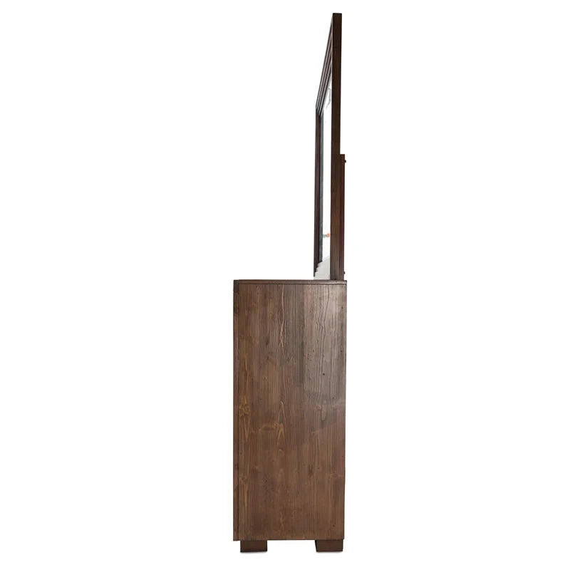 Rustic Brown Wood Dresser with Mirror M508