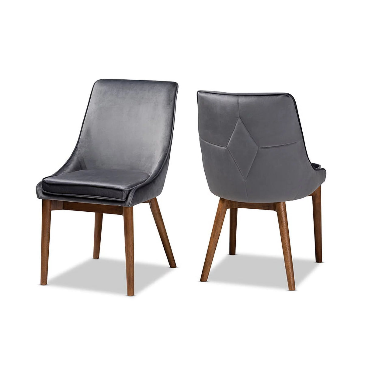 Grey Velvet 2-Piece Dining Chair Set Z813