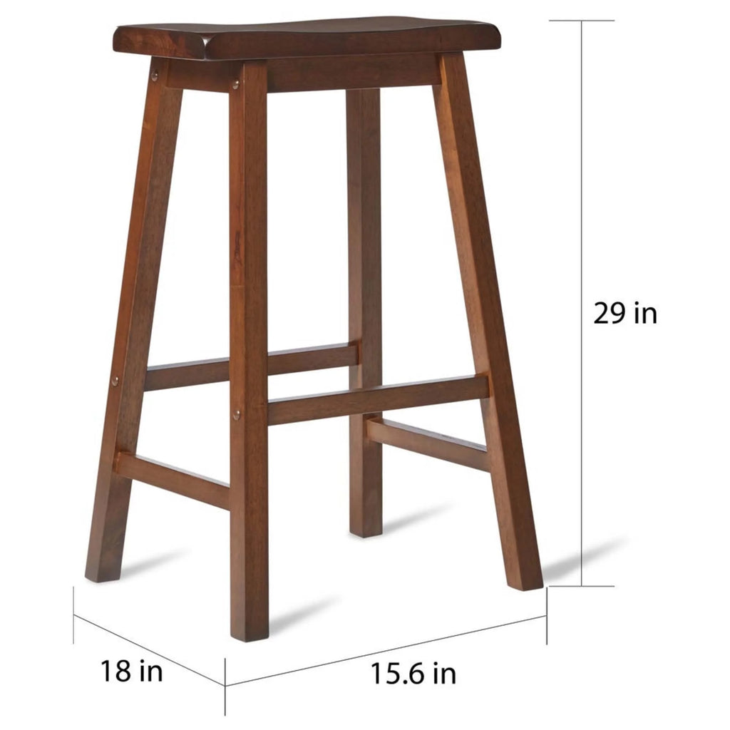 Antique Black 29-inch Backless Saddle Seat Bar Stools, Set of 2 T1309