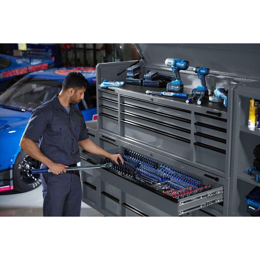 72 in. Triple-Bank Roll Cab, Slate Gray S30992