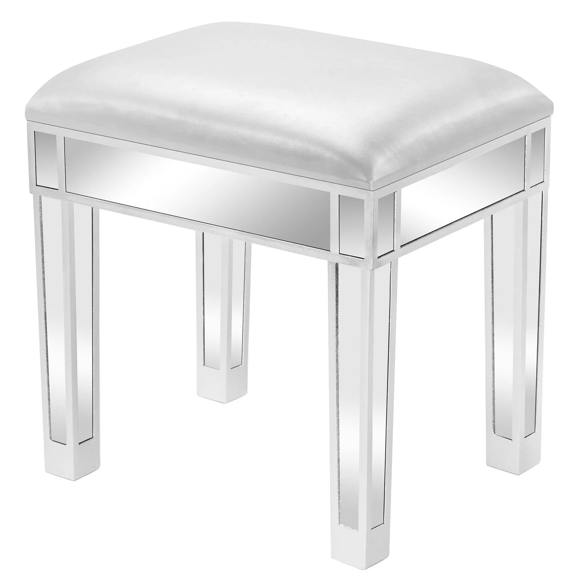 Silver Cushioned Vanity Stool A57605