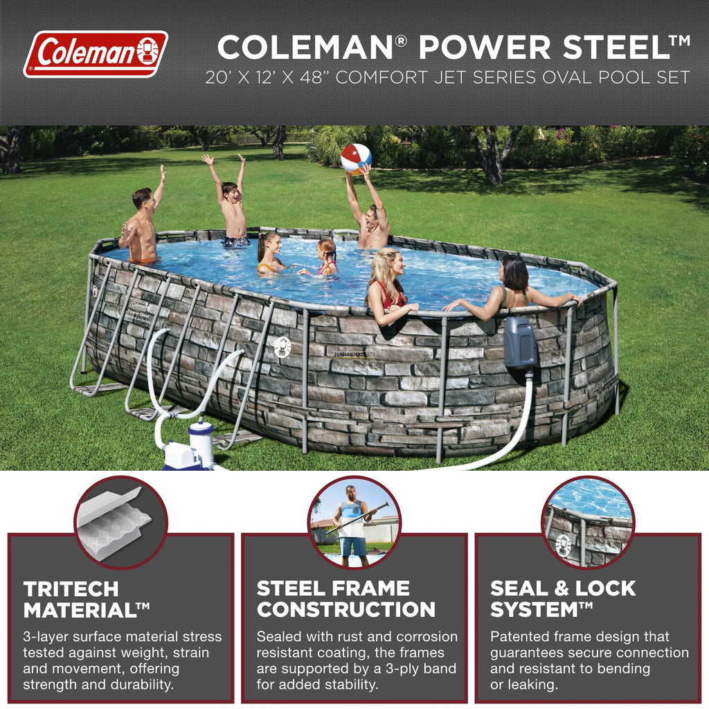 20' Power Steel Oval Above Ground Pool P34903